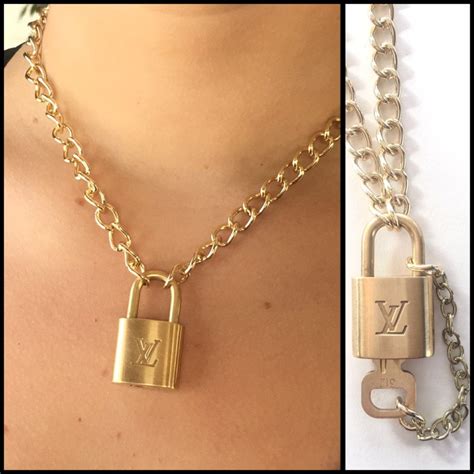 gold lock necklace louis vuitton|Designer Necklaces, Fine Gold Pendants, Chains .